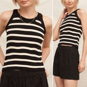 Striped Ribbed Knit Tank